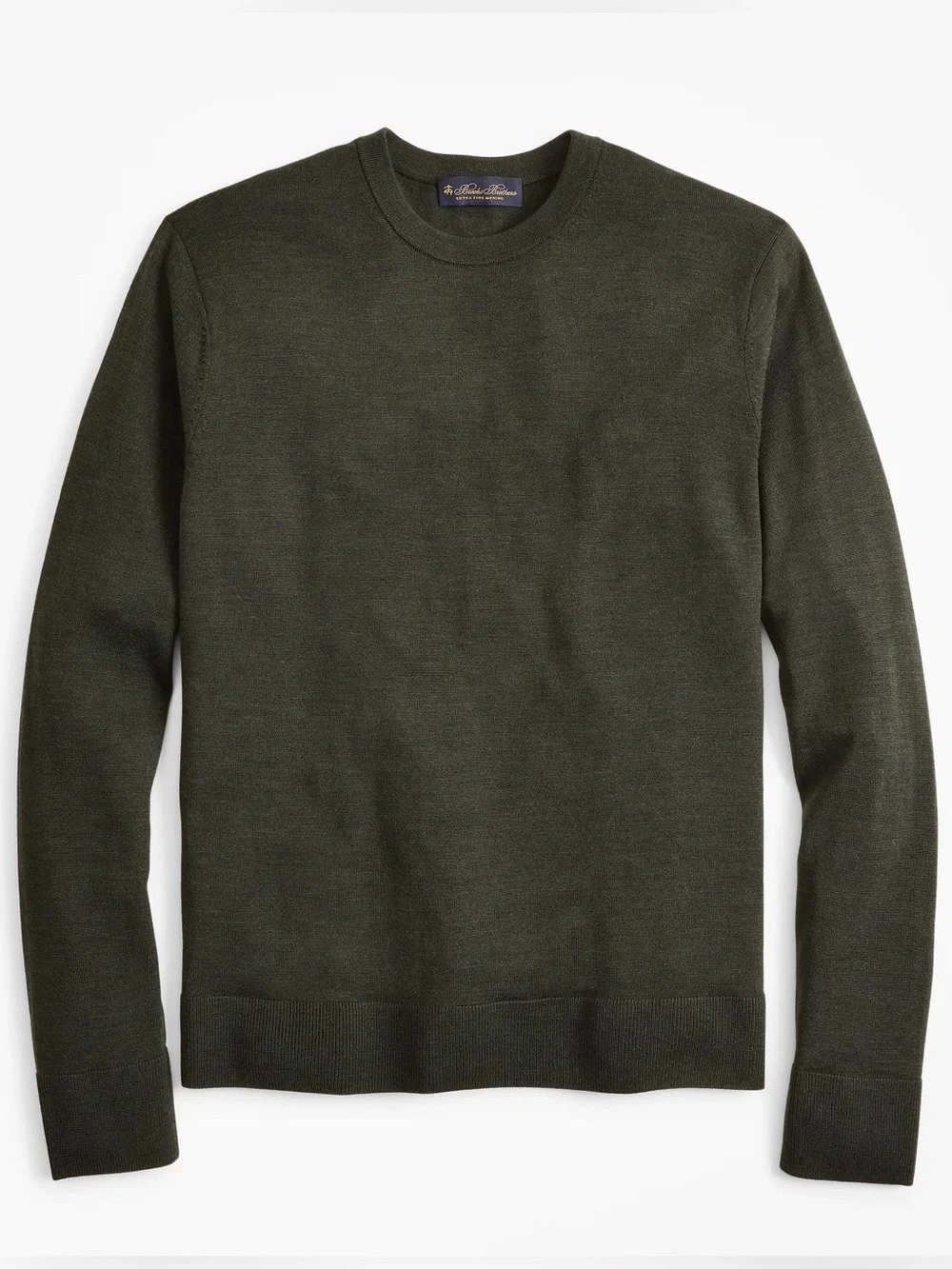Brooks Brothers Italian Yarn Merino Wool Pullover Sweater Dark Olive Green XL